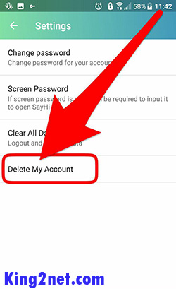 آموزش حذف حساب کاربری در اپلیکیشن SayHi
